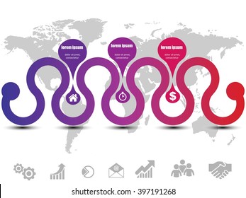 Vector infographic journey with steps icons and place for text eps10