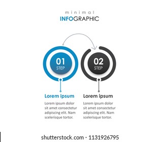 Vector Infographic label design with 2 options or steps. Infographics for business concept. Can be used for presentations banner, workflow layout, process diagram, flow chart, info graph