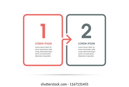 Vector Infographic label design with 2 options or steps. Infographics for business concept. Can be used for presentations banner, workflow layout, process diagram, flow chart, info graph