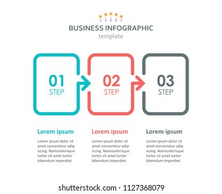 Vector Infographic label design with 3 options or steps. Infographics for business concept. Can be used for presentations banner, workflow layout, process diagram, flow chart, info graph