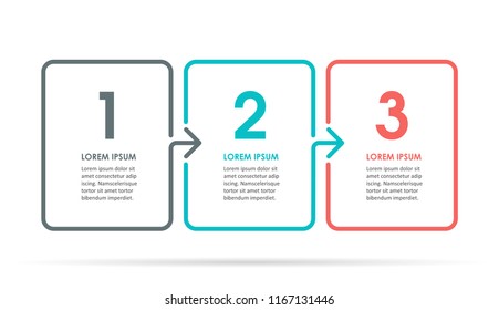 Vector Infographic label design with 3 options or steps. Infographics for business concept. Can be used for presentations banner, workflow layout, process diagram, flow chart, info graph