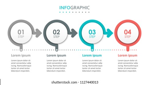 Vector Infographic label design with 4 options or steps. Infographics for business concept. Can be used for presentations banner, workflow layout, process diagram, flow chart, info graph