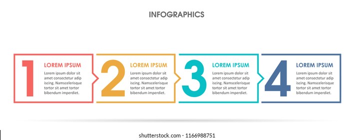 Vector Infographic label design with 4 options or steps. Infographics for business concept. Can be used for presentations banner, workflow layout, process diagram, flow chart, info graph