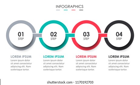 Vector Infographic label design with 4 options or steps. Infographics for business concept. Can be used for presentations banner, workflow layout, process diagram, flow chart, info graph