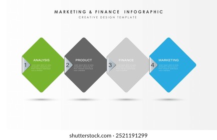 Vector Infographic label design with 4 options or steps. Infographics for business concept.