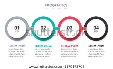 Vector Infographic label design with 4 options or steps. Infographics for business concept. Can be used for presentations banner, workflow layout, process diagram, flow chart, info graph
