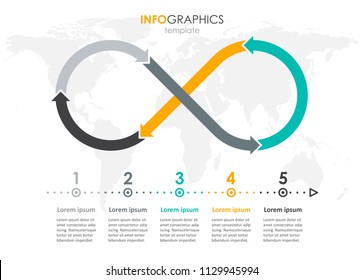 Vector Infographic label design with 5 options or steps. Infographics for business concept. Can be used for presentations banner, workflow layout, process diagram, flow chart, info graph