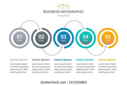 Vector Infographic label design with 5 options or steps. Infographics for business concept. Can be used for presentations banner, workflow layout, process diagram, flow chart, info graph