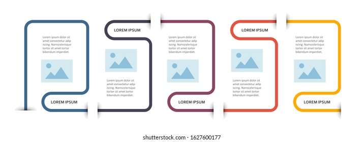 Vector Infographic label design with  5 options or steps. Can be used for presentations banner, workflow layout, process diagram, flow chart, info graph