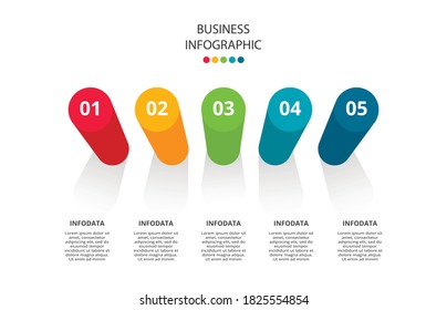 Vector infographic label design with 5 options or steps. Infographics for business concept. Template for infographic, presentation. Workflow layout, process diagram, flowchart, information graph.