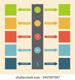 Vector Infographic label design 5 steps. Infographics for business concept. Can be used for presentations banner, workflow layout, flow chart, info graph