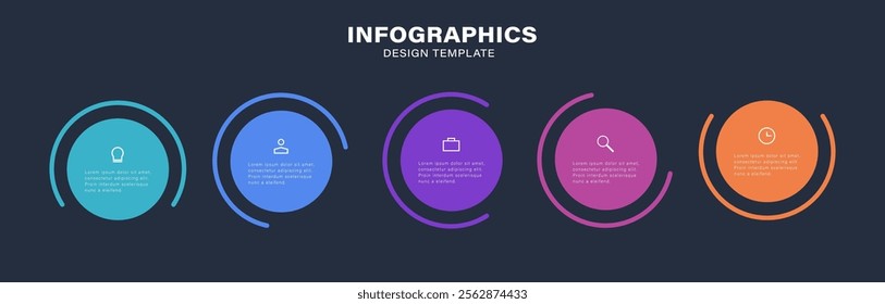 Vector Infographic label design with 5 options or steps. Infographics for business concept.