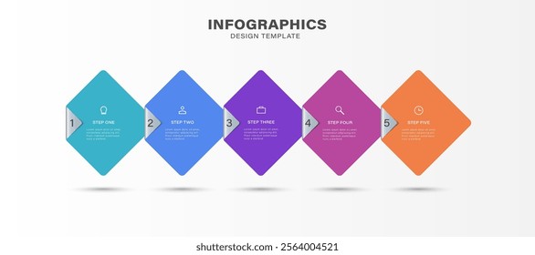 Vector Infographic label design with 5 options or steps. Infographics for business concept