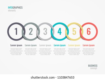 Vector Infographic label design with 6 options or steps. Infographics for business concept. Can be used for presentations banner, workflow layout, process diagram, flow chart, info graph