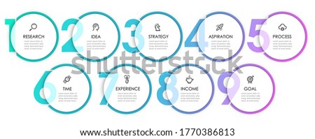 Vector Infographic label design with 9 options or steps. Infographics for business concept. Can be used for presentations banner, workflow layout, process diagram, flow chart, info graph