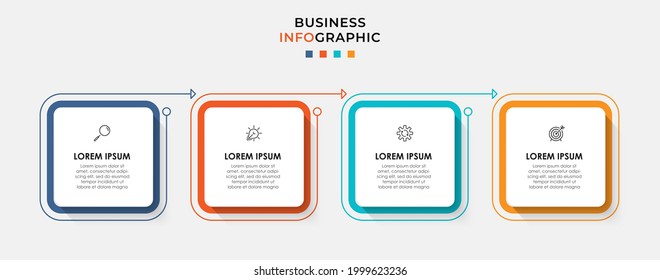 Vector Infographic label design business template with icons and 4 options or steps. Can be used for process diagram, presentations, workflow layout, banner, flow chart, info graph