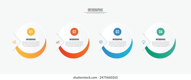 Vector infographic label design with circle infographic template design and 4-5-6 options or steps. Can be used for process diagram, presentations, workflow layout, banner, flow chart, info graph.