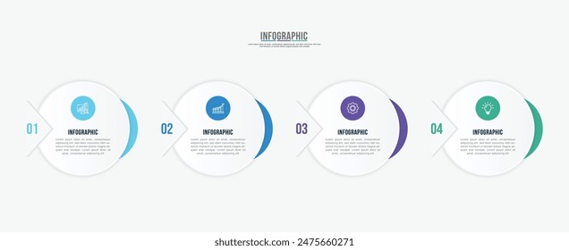 Diseño de etiquetas infográficas de Vector con diseño de Plantilla infográfica circular y opciones o pasos 4-5-6. Se puede utilizar para el diagrama de proceso, presentaciones, diseño de flujo de trabajo, Anuncio, diagrama de flujo, infografía.