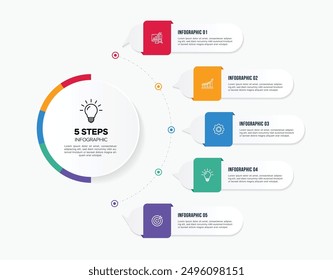 Vector infographic label design with circle infographic template design and 4-5-6 options or steps. Can be used for process diagram, presentations, workflow layout, banner, flow chart, info graph.