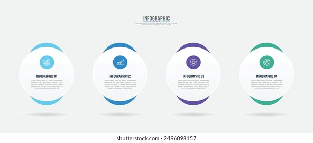 Vector infographic label design with circle infographic template design and 4-5-6 options or steps. Can be used for process diagram, presentations, workflow layout, banner, flow chart, info graph.