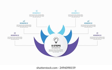 Diseño de Plantilla de infografía de Vector con diseño de infografía de círculo y 4-5-6 opciones o pasos. Se puede utilizar para el diagrama de proceso, presentaciones, diseño de flujo de trabajo, Anuncio, diagrama de flujo, gráfico de información.