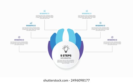 Vector infographic label design with circle infographic template design and 4-5-6 options or steps. Can be used for process diagram, presentations, workflow layout, banner, flow chart, info graph.