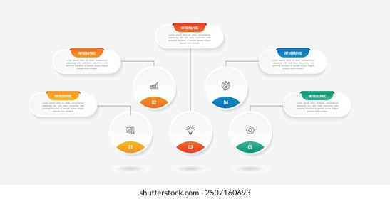 Vector infographic label design with circle infographic template design and 4-5-6 options or steps. Can be used for process diagram, presentations, workflow layout, banner, flow chart, info graph.