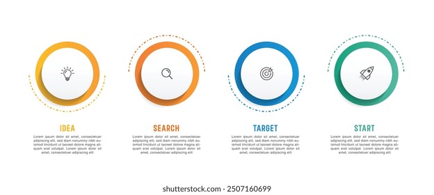 Vector infographic label design with circle infographic template design and 4-5-6 options or steps. Can be used for process diagram, presentations, workflow layout, banner, flow chart, info graph.