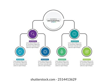 Vector infographic label design with circle infographic template design and 6 options or steps.
