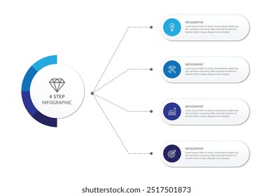 Diseño de Plantilla de infografía de Vector con diseño de infografía de círculo y 4-5-6 opciones o pasos. Puede ser utilizado para el diagrama de proceso, presentaciones, diseño de flujo de trabajo, Anuncio, diagrama de flujo, gráfico de información