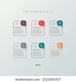 Vector infographic label design with circle infographic template design and 4-5-6 options or steps