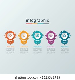 Vector infographic label design with circle infographic template design and 4-5-6 options or steps