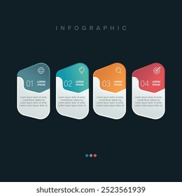 Design de rótulo infográfico vetorial com design de modelo infográfico circular e 4-5-6 opções ou etapas