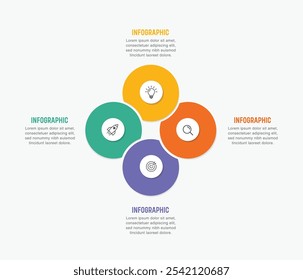 Vector infographic label design with circle infographic template design and 4-5-6 options or steps. Can be used for process diagram, presentations, workflow layout, banner, flow chart, info graph.