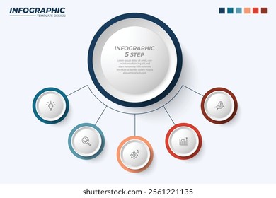 Vector infographic label design with circle infographic template design and 4-5-6 options or steps. Can be used for process diagram, presentations, workflow layout, banner, flow chart, info graph