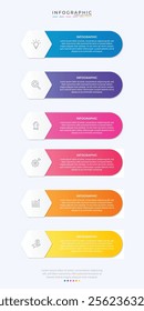 Vector infographic label design with circle infographic template design and 4-5-6 options or steps. Can be used for process diagram, presentations, workflow layout, banner, flow chart, info graph