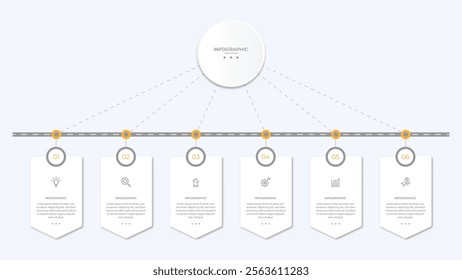 Vector infographic label design with circle infographic template design and 4-5-6 options or steps. Can be used for process diagram, presentations, workflow layout, banner, flow chart, info graph