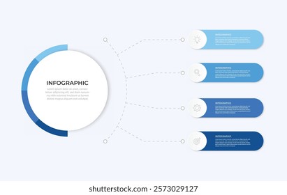 Vector infographic label design with circle infographic template design and 4 options or steps. Can be used for process diagram, presentations, workflow layout, banner, flow chart, info graph