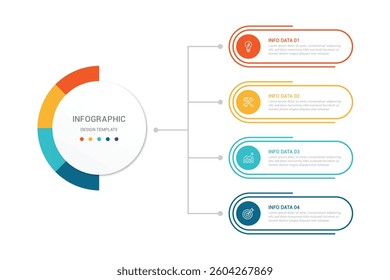 Vector infographic label design with circle infographic template design and 4-5-6 options or steps. Can be used for process diagram, presentations, workflow layout, banner, flow chart, info graph