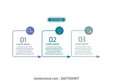 Vector infographic label design with circle infographic template design and 3 options or steps. 