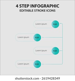 Vector infographic label design with circle infographic template design and 4 options or steps. Can be used for process diagram, presentations, workflow layout, banner, flow chart, info graph