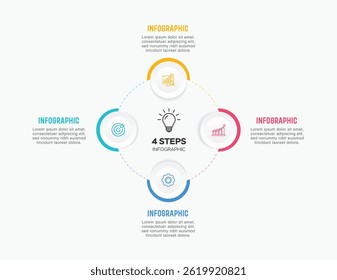 Vector infographic label design with circle infographic template design and 4-5-6 options or steps. Can be used for process diagram, presentations, workflow layout, banner, flow chart, info graph.