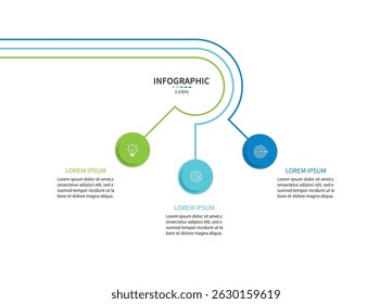 Vector infographic label design with circle infographic template design and 3 options or steps.