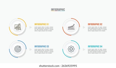 Vector infographic label design with circle infographic template design and 4-5-6 options or steps. Can be used for process diagram, presentations, workflow layout, banner, flow chart, info graph.