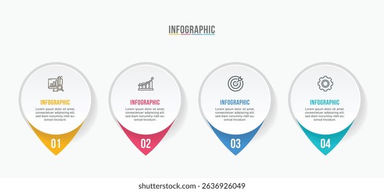 Vector infographic label design with circle infographic template design and 4-5-6 options or steps. Can be used for process diagram, presentations, workflow layout, banner, flow chart, info graph.