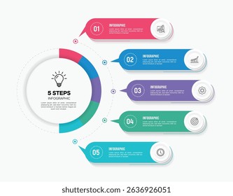 Vector infographic label design with circle infographic template design and 4-5-6 options or steps. Can be used for process diagram, presentations, workflow layout, banner, flow chart, info graph.