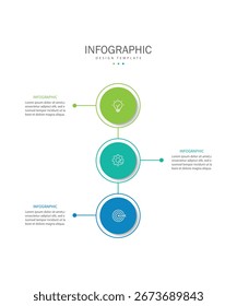 Vector infographic label design with circle infographic template design and 3 options or steps.