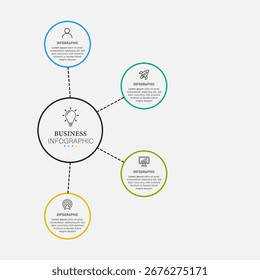 Vector infographic label design with circle infographic template design and 4 options or steps. Can be used for process diagram, presentations, workflow layout, banner, flow chart, info graph.