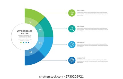 Diseño de etiquetas infográficas de Vector con diseño de Plantillas infográficas de círculo y opciones o pasos 4-5-6. Puede ser utilizado para el diagrama de proceso, presentaciones, diseño de flujo de trabajo, Anuncio, diagrama de flujo, gráfico de información
