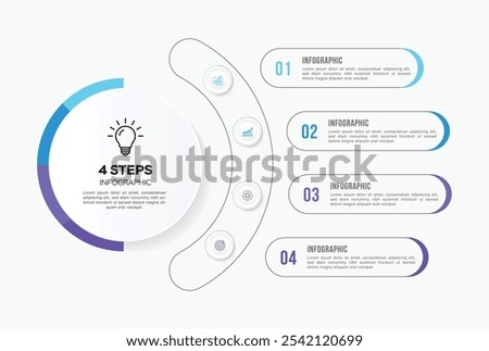 Vector infographic label design with circle infographic template design and 4-5-6 options or steps. Can be used for process diagram, presentations, workflow layout, banner, flow chart, info graph.